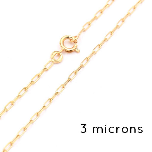 Buy Paper Clip Thin Chain Necklace 4x2mm Gold Plated 3 Microns 45cm (1)