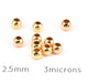 Round Beads Sterling Silver Gold Plated 3 Microns 2.5mm - Hole: 1.2mm (10)