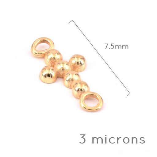 Buy Connector Beaded Cross Gold Plated Sterling Silver 3 Microns - 7.5mm (1)