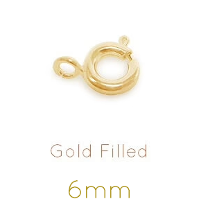 Spring Ring Clasps Gold Filled - 6mm (2)