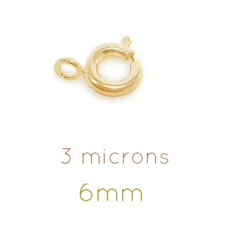 Buy Spring Ring Clasps Gold plated 3 microns - 6mm (2)