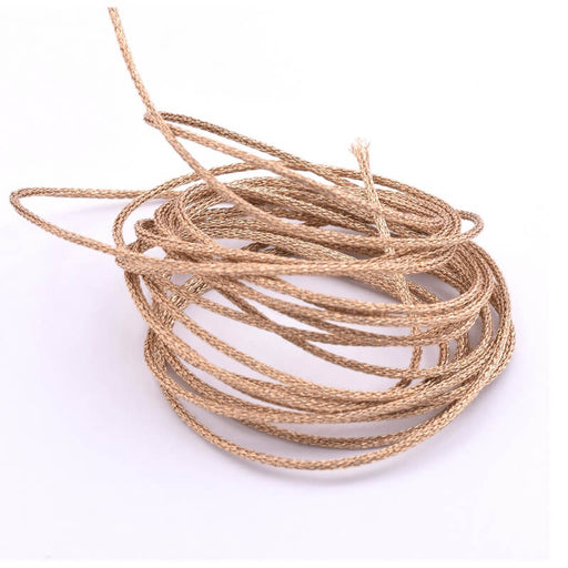 Buy Cord Metallic and Polyester Pink Champagne Gold 1mm (2m)