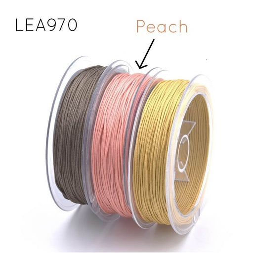Braided nylon cord High Quality - 0.8mm - peach pink (25m)