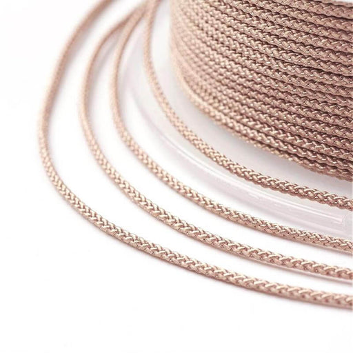 Braided Silky Nylon Cord Copper Beige 1mm - 20m Spool (1)