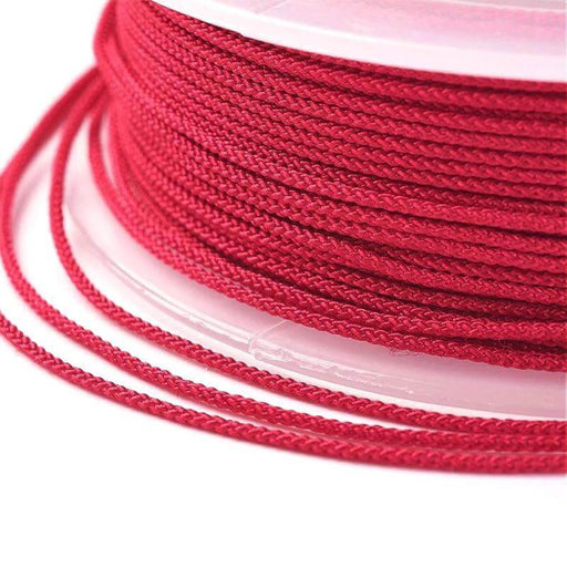 Braided Silky Nylon Cord Red -1mm - 20m Spool (1)
