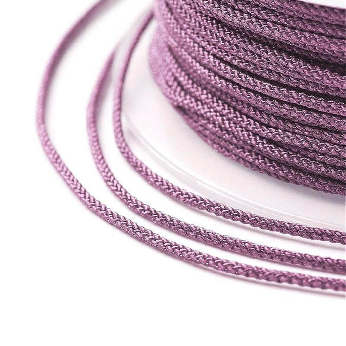 Braided Silky Nylon Cord Purple Parma 1mm - 20m Spool (1)
