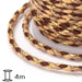 Braided cotton cord Nude -brown -gold thread - 1.5mm (spool- 4m)