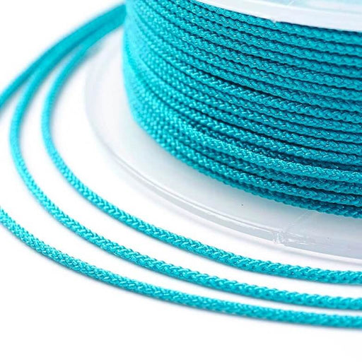 Braided Silky Nylon Cord Turquoise 1mm - 20m spool (1)