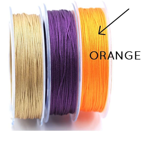 High Quality Braided Nylon Cord - 0.8mm - Orange (sold per roll - 25m)