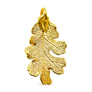 Buy Real lacy oak leaf pendant gold 24K 50mm (1)