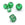 Beads wholesaler Murano Bead Cube Green and Silver 6mm (1)