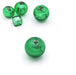 Murano Bead Round Green and Silver 6mm (1)