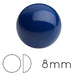 Round cabochon Preciosa lacquered Navy Blue 8mm (4)