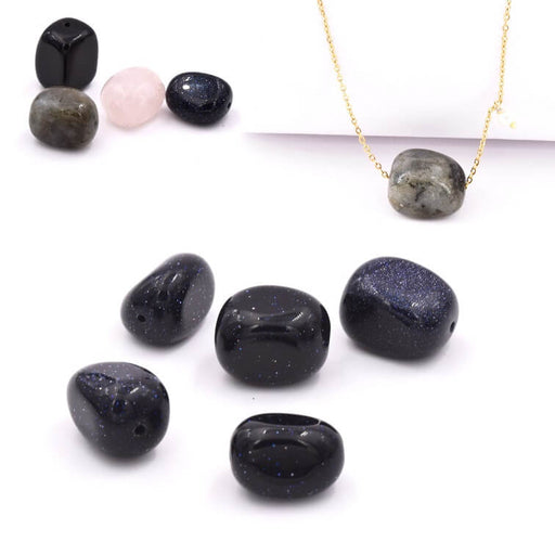 Buy Nugget Beads Goldstone Bleu 12x16mm (5)