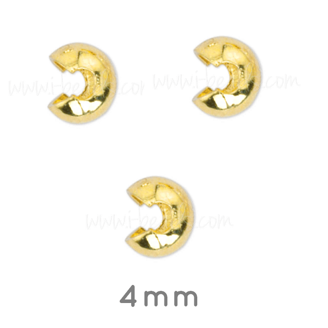 Crimp covers pre-opened bead Gold 4mm quality (10)