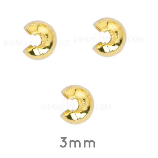 Crimp covers pre-opened bead Gold 3mm quality (10)