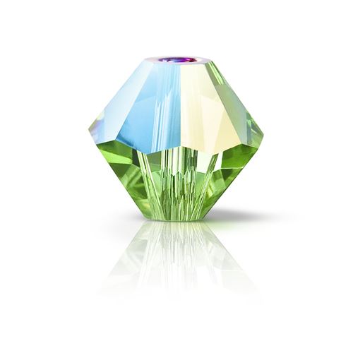 Bicone Preciosa Crystal Peridot Glitter - 2.4x3mm (40)