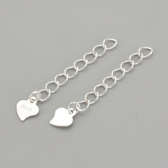 Extension chain in 925 silver with heart 32mm (1)