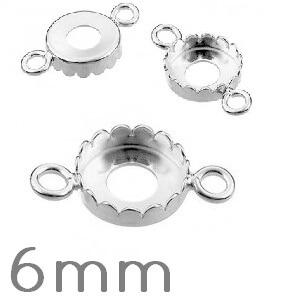 Buy Round Connector for Cabochon 925 Silver 6mm (1)
