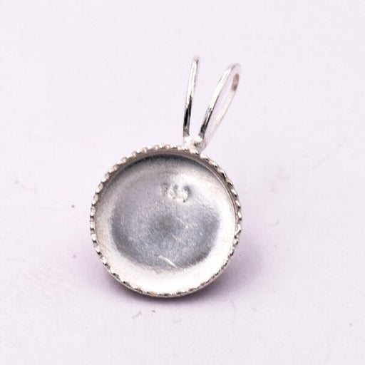 Pendant Round For Cabochon 8mm in Sterling Silver (1)