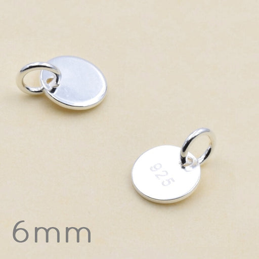 Round flat tag 925 Sterling Silver Engraved 925 - 6mm (2)