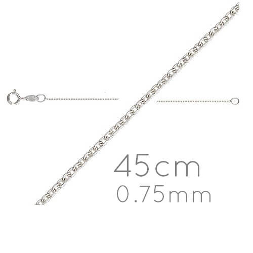 Sterling Silver Finished 0.6mm rolo very thin Chain 45cm (1)