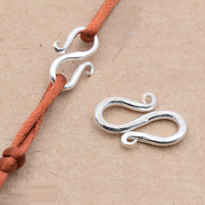 S Hook Clasp Sterling Silver - 11x8mm (1)