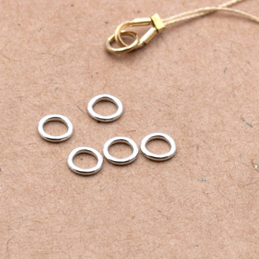 Jump Rings Closed Sterling Silver - 4x0.64mm (5)