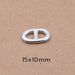 Marine link connector Sterling silver plated - 10 microns - 15x10mm (2)