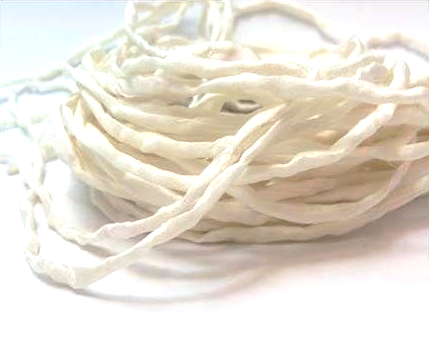 Silk Cord Hand Dyed Natural White 2mm (1m)