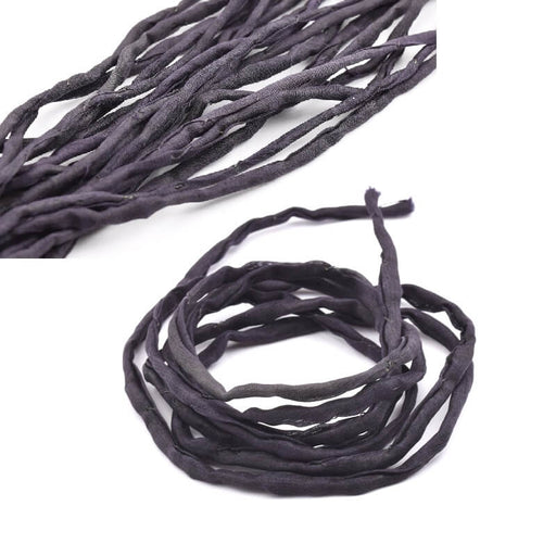 Buy Natural Silk Cord Hand Dyed Brown Black 2mm (1m)