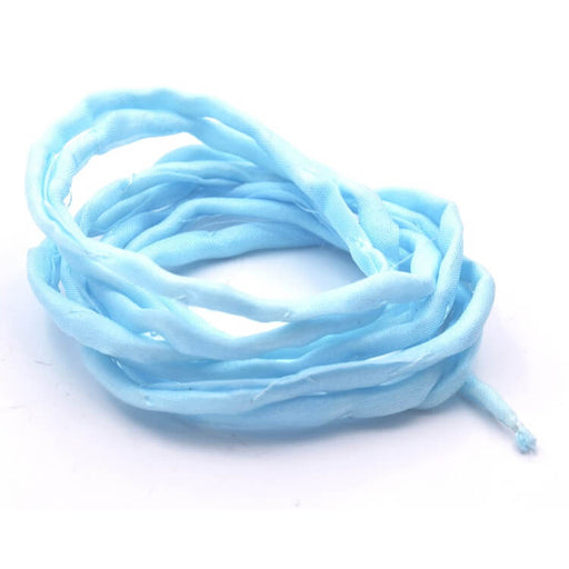 Buy Natural Silk Cord Hand Dyed Sky Blue 2mm (1m)