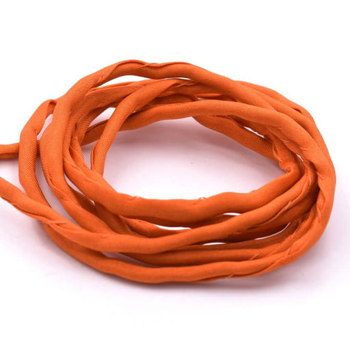 Natural Silk Cord Hand Dye Carrot Orange 2mm (1m)