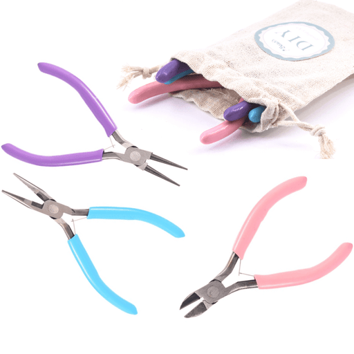 Buy Kit of 3 Pliers: Flat - Round and Cutting In its Pouch (1)