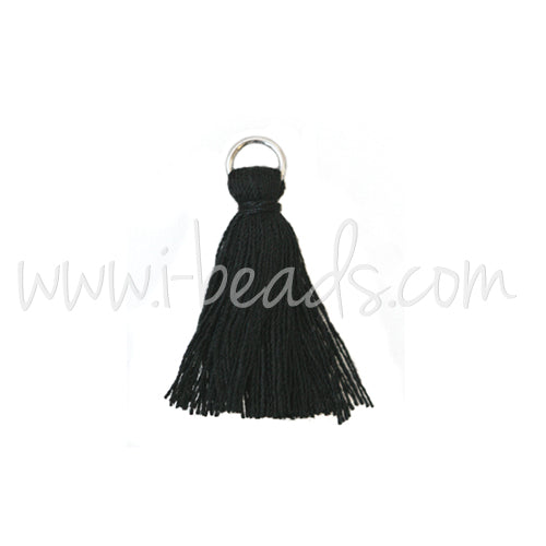 Buy mini tassel with ring black 25mm (1)