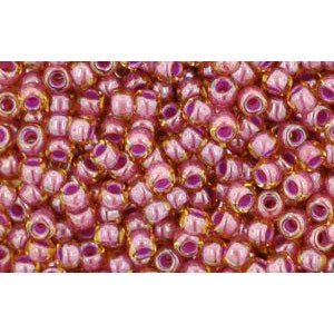 Cc960 - Toho beads 11/0 light topaz/ pink lined (10g)