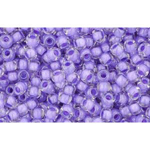 cc966 - Toho beads 11/0 crystal/ purple lined (10g)