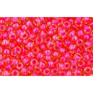 cc979 - Toho beads 11/0 light topaz/ neon pink lined (10g)