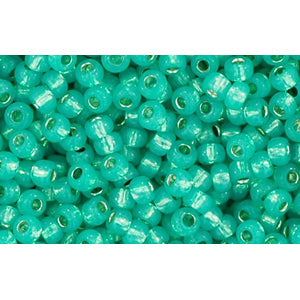cc2104 - Toho beads 11/0 silver lined milky teal (10g)
