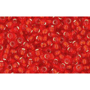 Buy cc25f - Toho beads 11/0 silver lined frosted light siam ruby (10g)