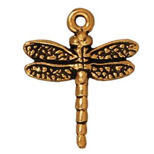 Dragonfly charm metal antique gold plated 20mm (1)