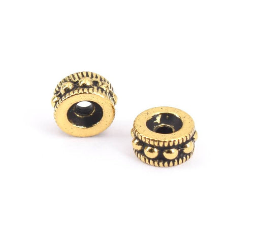 Beads Heishi antique Gold 5,5x3mm, 1.2mm hole