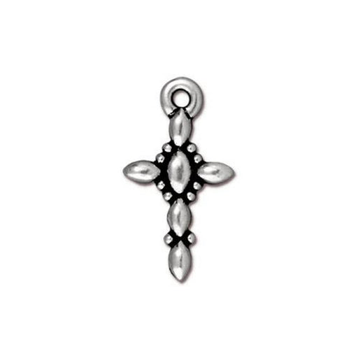 Buy Charm Pendant Retro Cross Antique Quality Silver Plated 19x10mm (1)