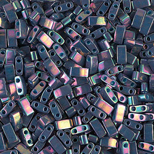 Buy ccTLH1898 - Miyuki HALF Tila Beads Purple Gray Rainbow Luster 5x2.5mm (35 beads)