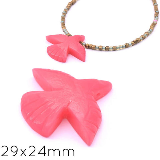 Buy Pendant Resin Pink - bird eagle condor 29x24mm - Hole: 1mm (1)