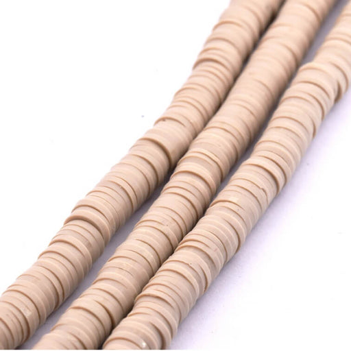 Buy Heishi bead 6x0.5-1mm - beige polymer clay (1 strand - 45cm)