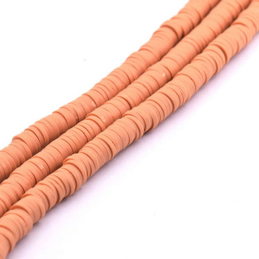 Buy Heishi bead 6x0.5-1mm - orange-beige polymer clay (1 strand - 44cm)