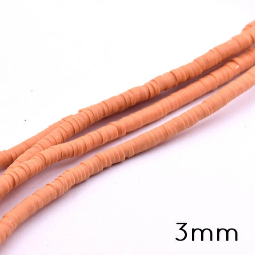 Heishi bead 3x0.5-1mm - orange-beige polymer clay (1 strand - 45cm)