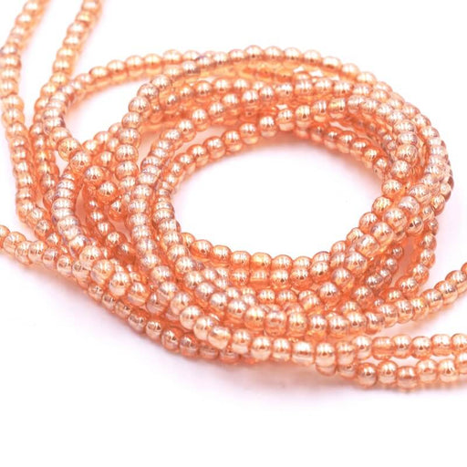 Buy Glass Beads Round Golden Shadow 2.5mm - 0.8mm Hole (1 strand)