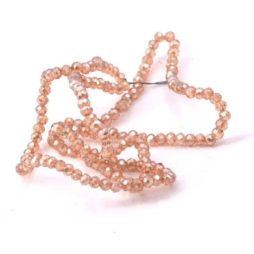 Buy Glass Rondelle Faceted Beads Champagne Beige AB - 2.5mm (1strand-39cm)